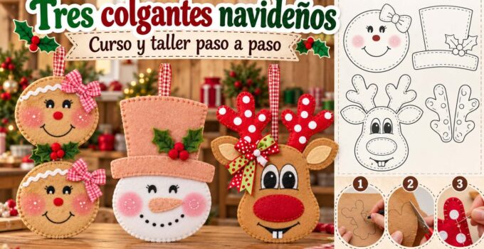 Curso y taller: colgantes de Navidad con tres personajes Curso y taller: colgantes de Navidad con tres personajes