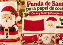Curso y taller: funda de Santa para papel de cocina Curso y taller: funda de Santa para papel de cocina