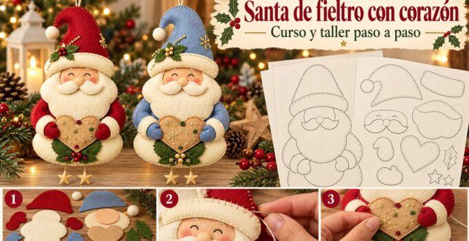 Curso y taller: Santa de fieltro con corazón Curso y taller: Santa de fieltro con corazón