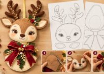 Curso y taller: reno navideño colgante de fieltro con moldes Curso y taller: reno navideño colgante de fieltro con moldes